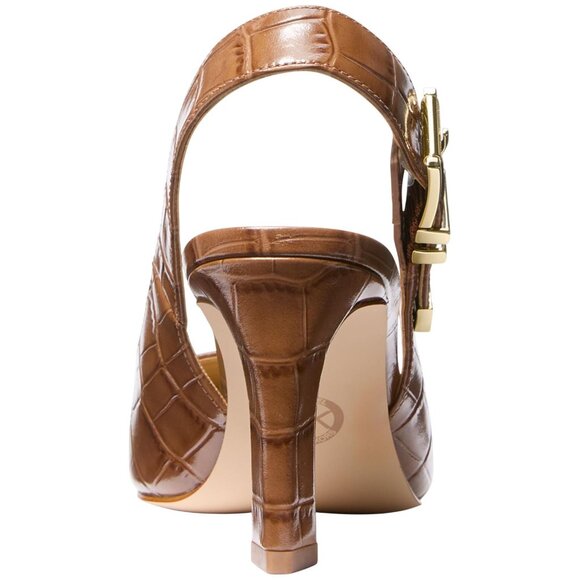 Michael Michael Kors Crocodile Print Darrington Sling Pumps Chestnut Brown 10M - Picture 10 of 11